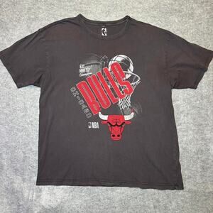 NBA Unisex L Gray Red Graphic Tee Chicago Bulls NBA Sportswear